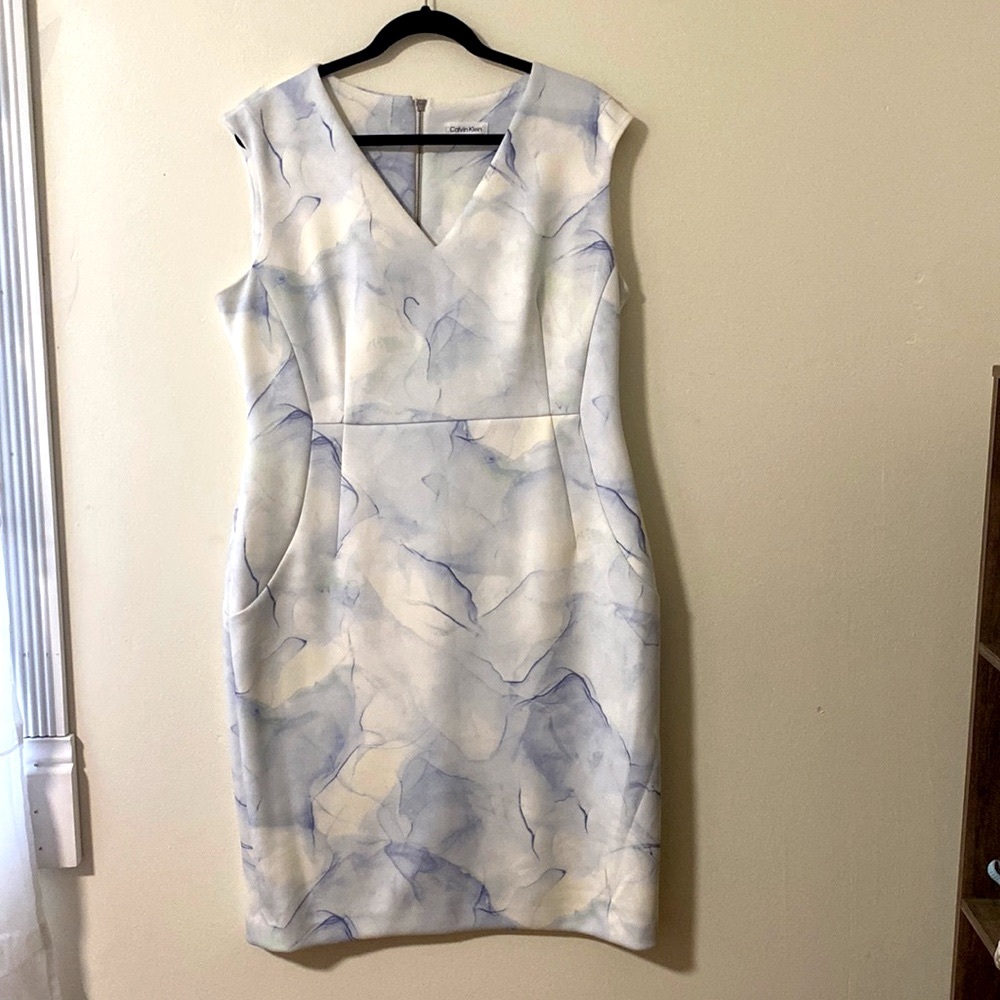 Calvin Klein marble blue dress